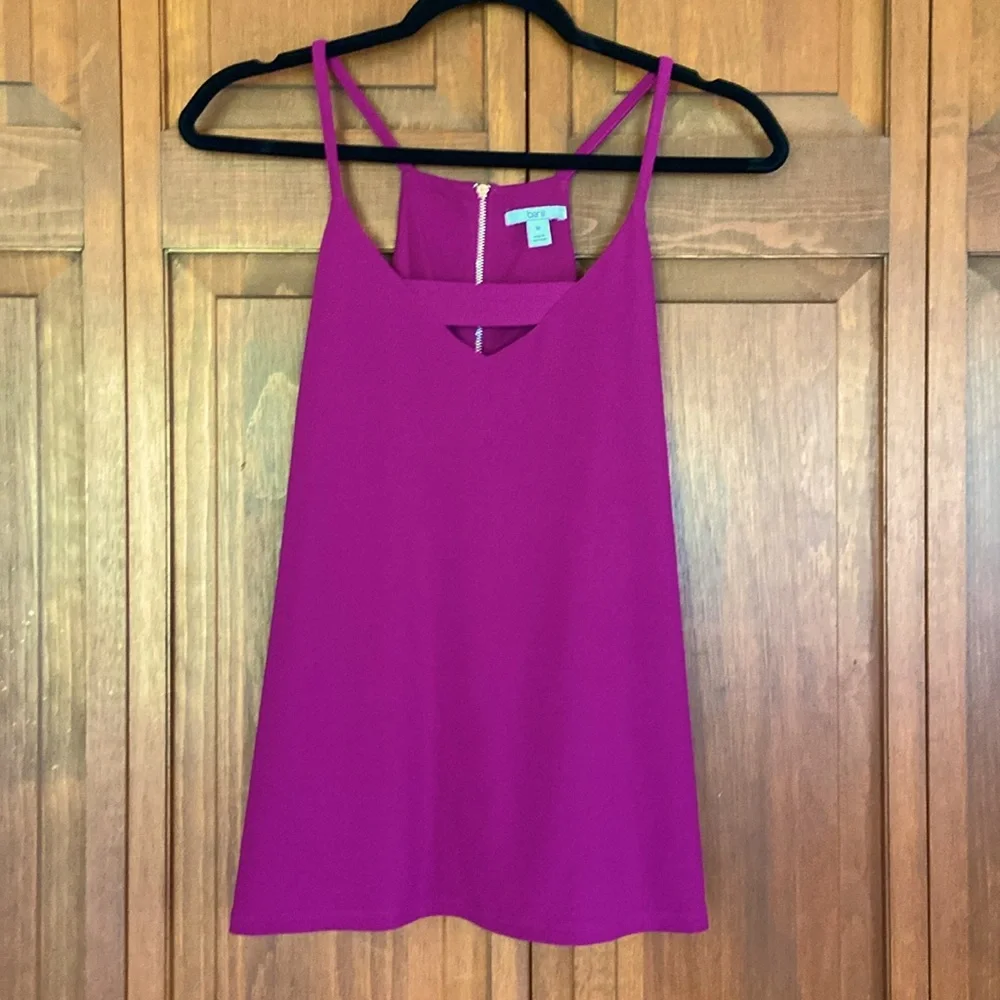 5/$40 Sale Bar III Pink and Purple Camisole Cut Out Tank Top~Md~Zip Up Back - Picture 9 of 9